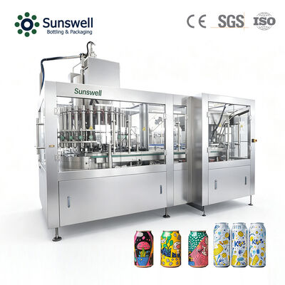 Linha de Produção Completa Automática de Enchimento e Selagem de Latas de CSD de 200ml com 18000 Cph