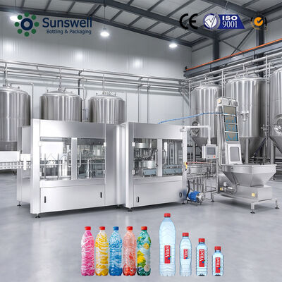 Linha de produção automática de engarrafamento de água pura de 24000BPH 500 ml Unidade de enchimento de enchimento